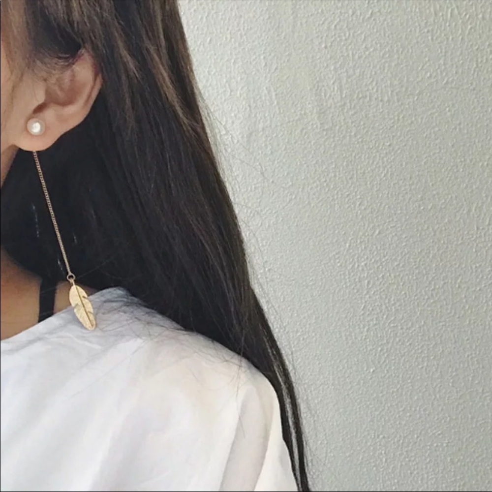 New Long Metal Chain Tassel Simulated-pearl Drop - Picture 2 of 7